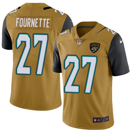 Nike Jacksonville Jaguars #27 Leonard Fournette Gold Men Stitched NFL Limited Rush Jersey->jacksonville jaguars->NFL Jersey